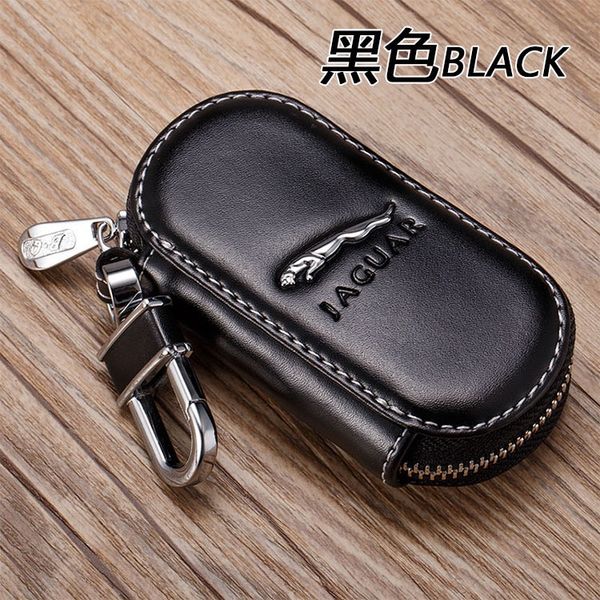 

cowhide leather car key case cover key holder wallet for jaguar brand new car key chain cover