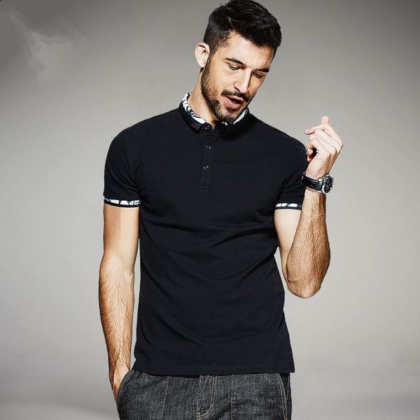 

summer mens polo shirts patchwork black color brand clothing for man 's wear short sleeve clothes male slim famous, White;black
