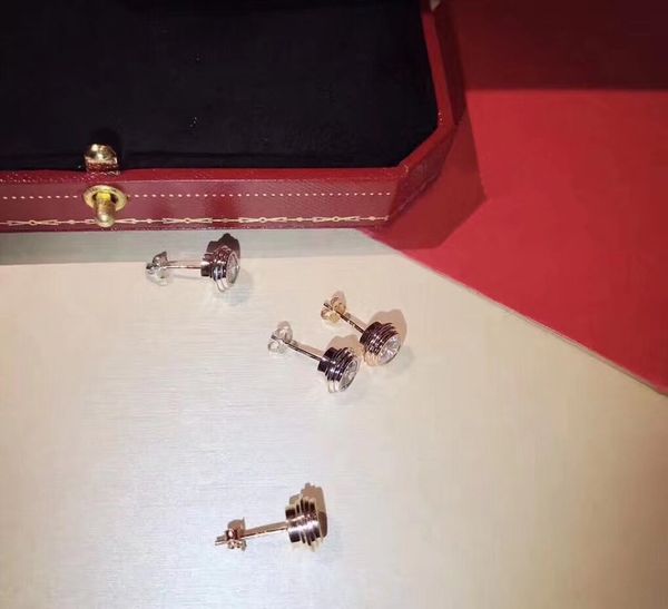 

New arrival friend 925 terling ilver gold plated earring ladie high carbon diamond earring red box luxury whole ale