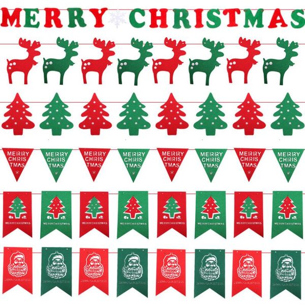 New Arrive Christmas Flags Party Supplies Colorful Banner
