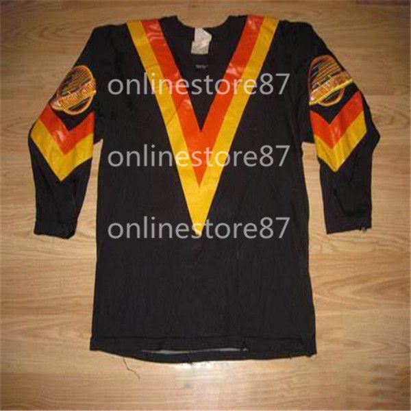 

vlntage men youth vancouver canucks1980 stan smyl hockey jersey custom any name or number tailor embroidery for girls' clothing, Black