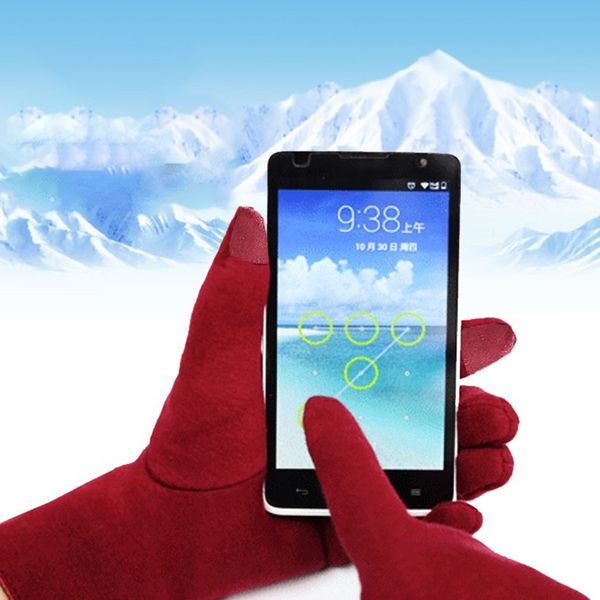 

women winter fleece warm keeping touch screen glove outdoor sport riding skiing accessories, Black