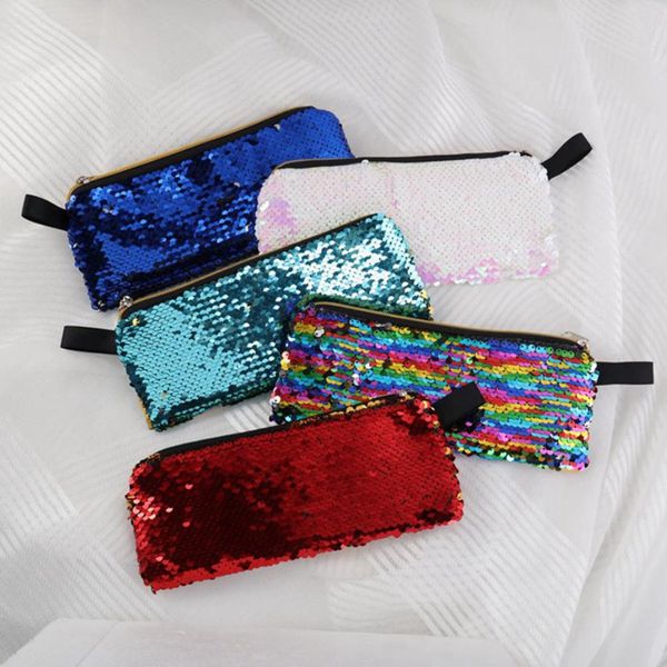 

reversible sequins pencil case colorful glitter pencil bag for girls gifts pencilcase stationery pen box school supplies