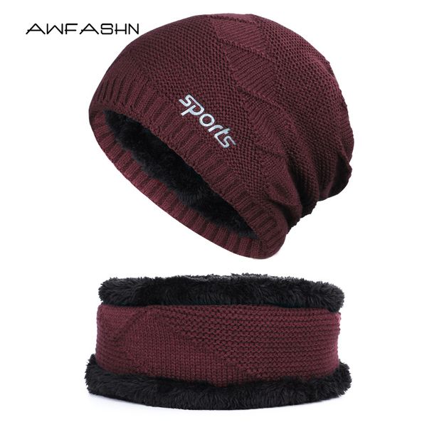 

selling 2pcs ski cap and scarf cold warm winter thick lining plus velvet knit beanie hat neck warmer ring scarf balaclava, Blue;gray