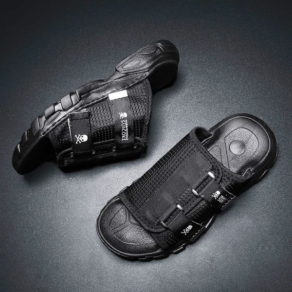 

men single-strap slipper viet nam chao tuo retro casual shoes summer sandals sandals men's shoes, Black