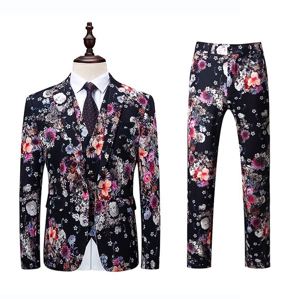 

men blazer jacket + pant + vest wedding party flower jackets mens with waistcoat and pant asia size s - 6xl men three-piece set, White;black
