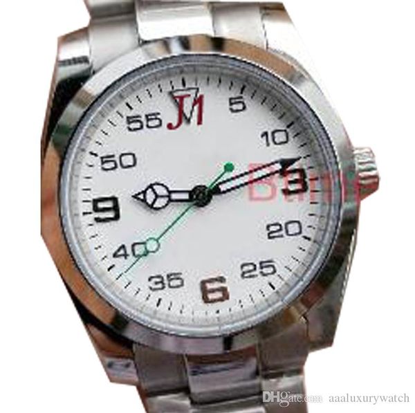 

39mm outdoor automatic 2813 movement mens watches white dial folding buckle hardles stainless steel arabic numerals markers wristwatches, Slivery;brown