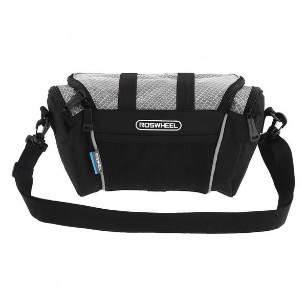 

roswheel 5l road mountain bike handlebar bag bicycle front tube pocket shoulder bag pack outdoor sports cycling hiking bag panniers bags