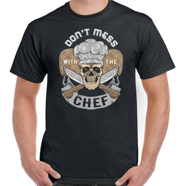

men's t-shirts do not mess with chef funny mens t-shirt kitchen bbq father's day, White;black