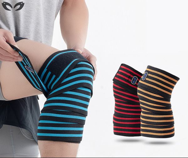

1pcs 2m*8cm fitness pressurized straps gym weight lifting leg knee compression training wraps elastic bandages, Black;gray