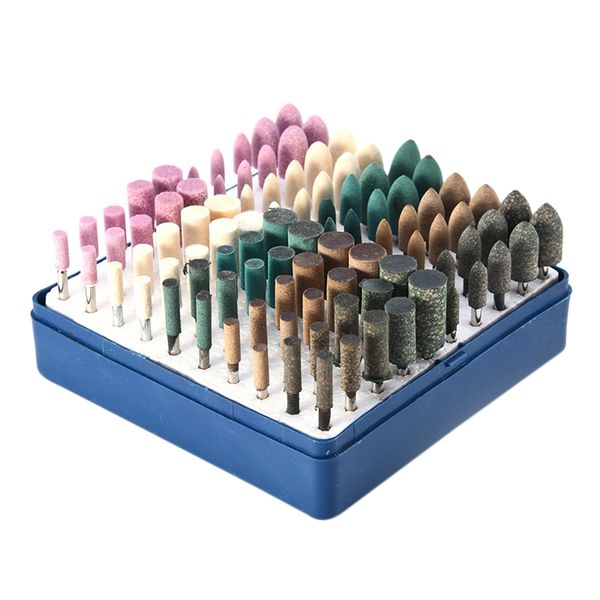 

xd-100pcs/set 5 assorted mounted point stone rubber polishing grinding head wheel wool felt 3mm shank electric rotary drill