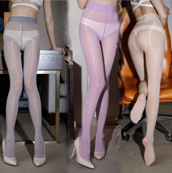 

women lady 8d super oil shiny sheer control footed tights silk hands feeling stockings ultra shimmery high waist pantyhose, Black;white