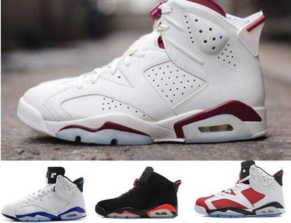 

New 6 6s men women Basketball shoes unc black cat Hare Carmine White Infrared Angry bull sports blue Oreo Olympic Maroon Chrome sneakers