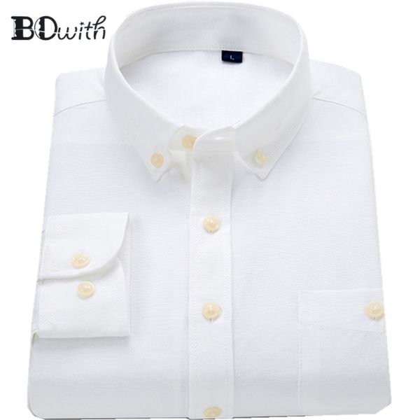 

oxford pure white solid shirts for men long sleeved shirt male social business dress work men business weddind shirts, White;black