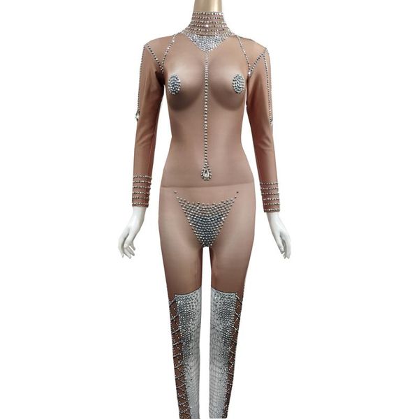 

износ sparkly stretch современные женщины rhinestone комбинезон singer bar show dj танец костюм sexy nude кристалл stage performance club, Black;red