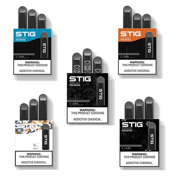 

VGOD Стиг одноразовое устройство Pod Starter Kit 1,2 мл Картриджи 270mAh батареи Stig Одноразовые Vape Pen наборы 3шт Упаковка Empty
