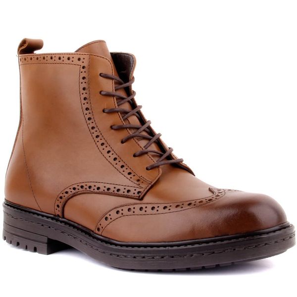 

sail lakers-tan leather zipper male boots, Black