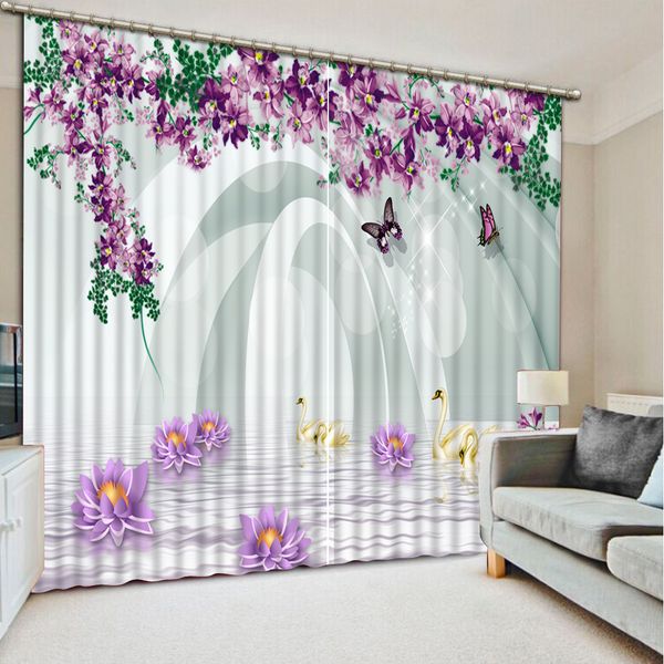 

blackout curtains for kids roombutterfly and grape flower 3d window curtain luxury bedroom drapes cortina customized size