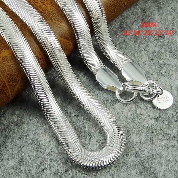 

1 piece 16-24inch nice 925 sterling silver smooth snake man necklace chain with lobster clasps set jewelry