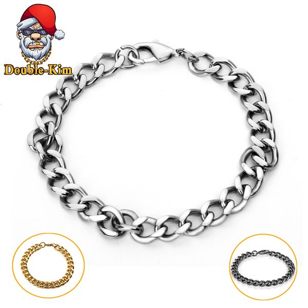 

smaple pure color bracelet hiphop rock street culture titanium stainless steel bracelets man bracelet fashion trendy men jewelry, White