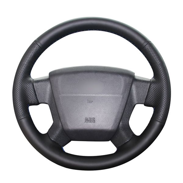 

hand-stitched black pu artificial leather car steering wheel covers wrap for compass 2006-2010 old patriot 2007-2010