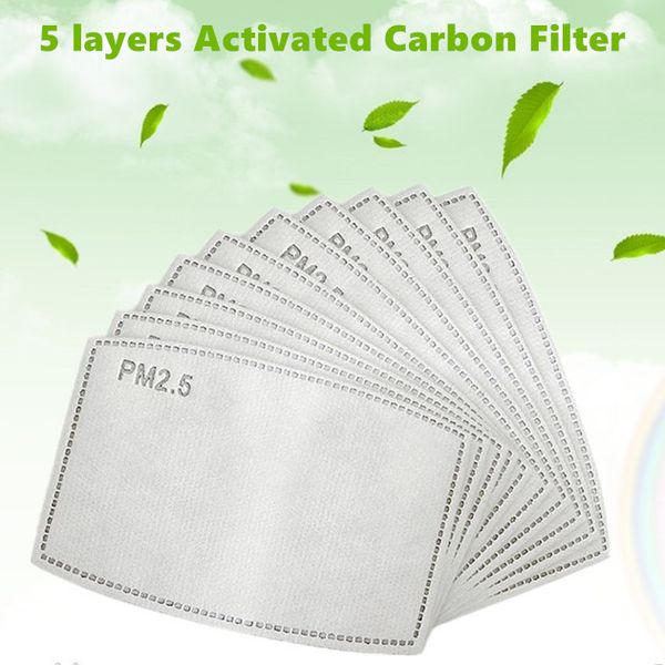 

pm2.5 face mask 5 layers activated carbon filter, anti-flu, anti haze dust replaceable filters activate carbon mask filters for aduld&child