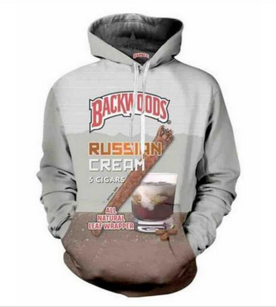

new fashion sweatshirt men / women 3d hoodies print backwoods slim stylish hooded hoodies lms034, Black