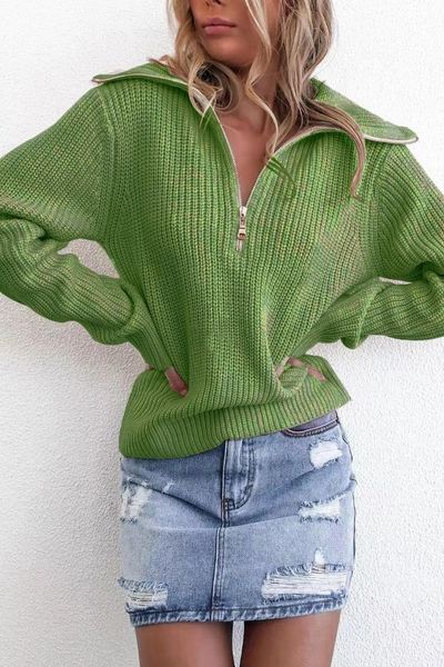

vintage sweater women sweater mujer 2019 pullover zipper turtleneck truien dames winter 2019 knit knitted jumper coltrui, White;black