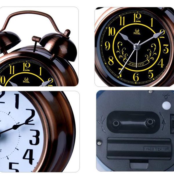

european classic style bedroom small alarm clock luminous ringing bell twin bell alarm clock