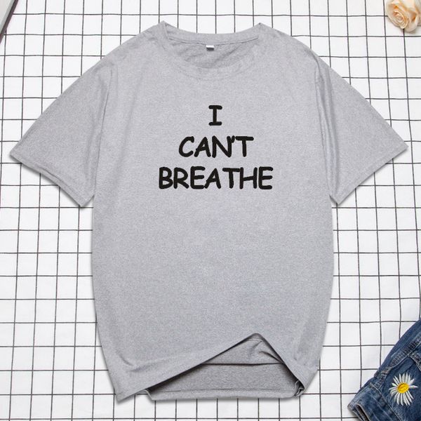 

2020 commemorate summer tee shirt for i can't breathe letter print t shirt men women short sleeve o neck loose t