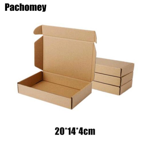 

10pcs/lot 20*14*4cm kraft paper bags recyclable gift jewelry bread candy packaging shopping party package mailing box pp766