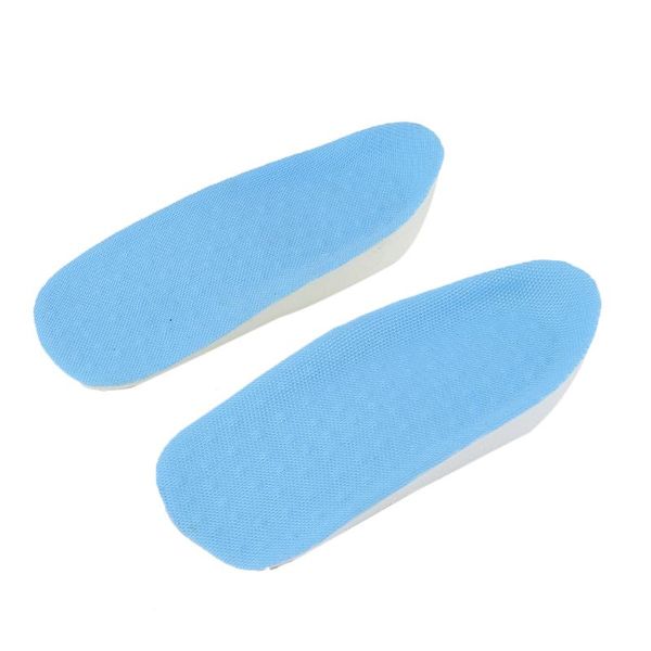 

1 pair 2cm height increasing heel lift half insoles in sock pads flat foot cushioning comfortable shoe insoles, Black