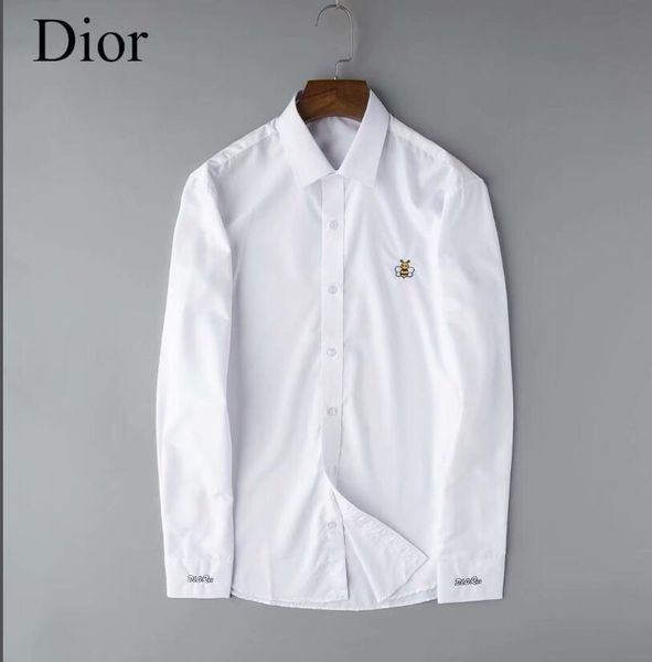 

wholesale 2020 new brand spring autumn casual long sleeve men shirt cotton formal business plaid mens dress shirts plus g324, White;black