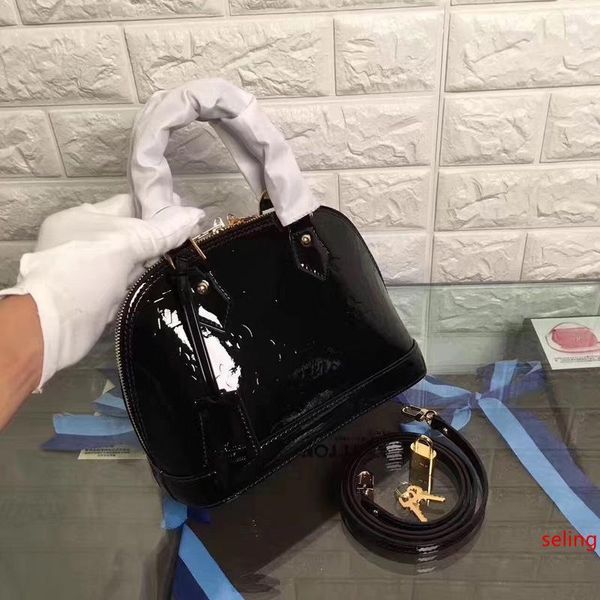 

m11013 new black patent leather flowers printing embossed shoulder bags hobo handbags handles cross body messenger shoulder