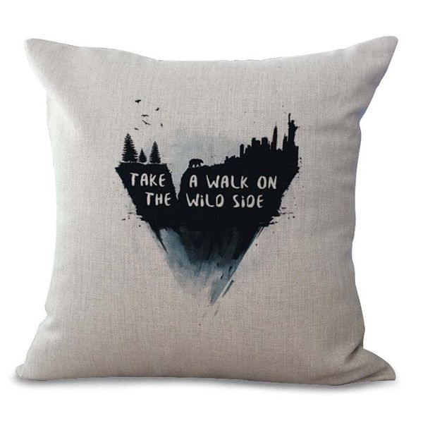 

black bear whale mountaineering pillow case cushion cover linen cotton throw square pillowcase cover home decorative r5