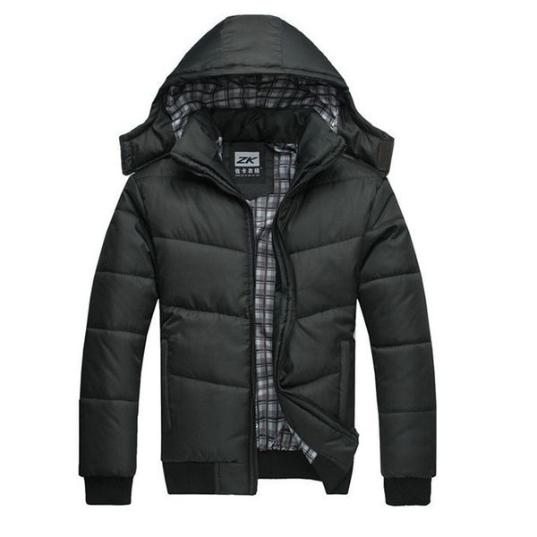 

padded parka winter jacket men slim mens jackets and coats winterjas heren doudoune manteau blouson veste homme hiver marque, Black