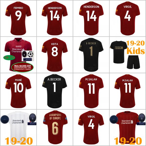 

New 19 20 mohamed alah liverpool occer jer ey 6 trophy firmino top 2019 trophy mane virgil origi wijnaldum hender on football kit hirt