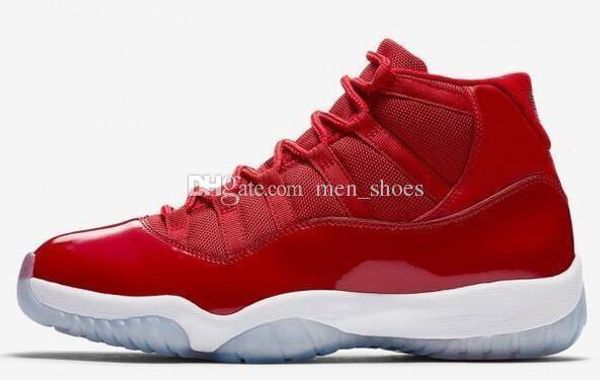 

new 11s gym red win like 96 chicago basketball shoes men women 11 gym red black white sneakers with shoes box