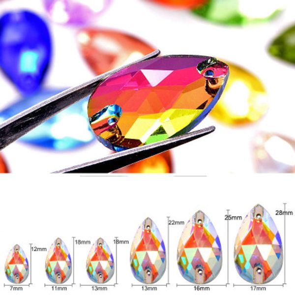 

luxurydiamodcrystal замок 4a стеклянные горный хрусталь для одежды sewing камня овального падения navette лист кристалл ab flatback strass п, Black