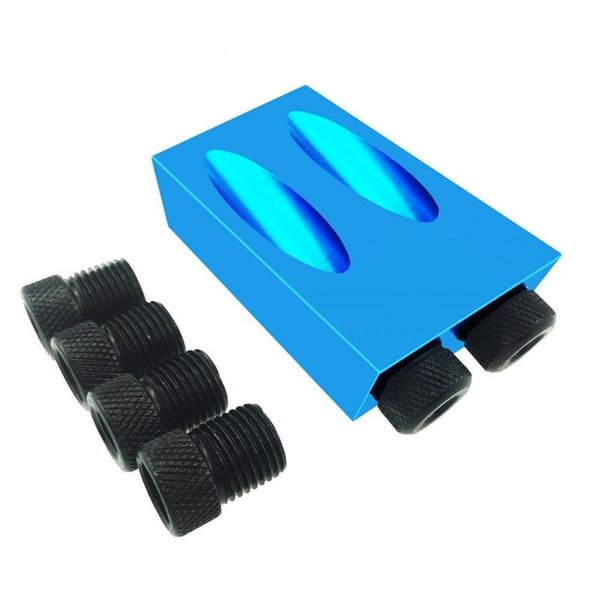 

15 degree angle oblique hole locator drilling locator aluminium woodworkers drill bits jig clamp kit guide wood hand tools