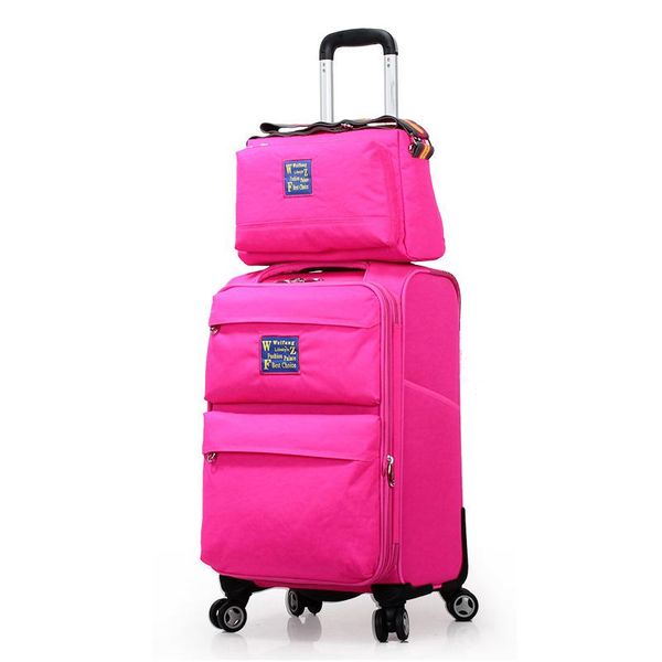 

women fashion oxford travel luggage set spinner suitcase trolley luggage 20/24/28 inch blue and red