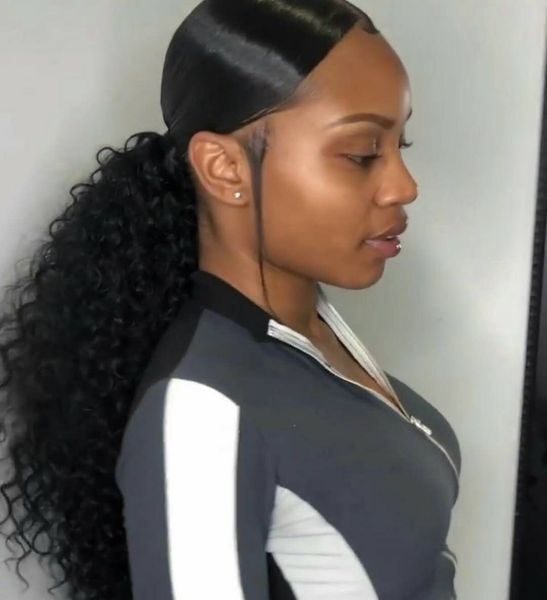 Afro Kinky Curly Ponytail Extensions For Black Women Kinky Curly