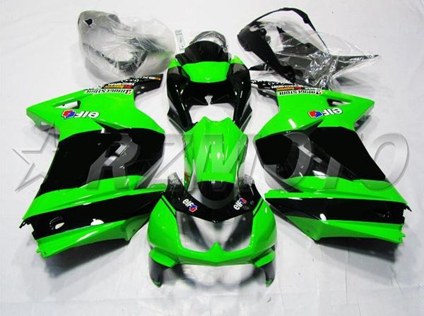 

4 gifts injection mold new abs motorcycle full fairings set fit for kawasaki ninja250r ex250 zx250r 250 2008 - 2014 set black green