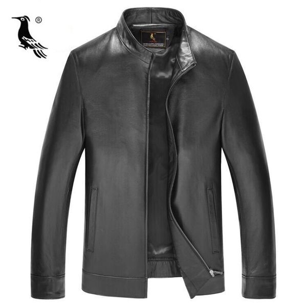 

в 2019 году новых овец кожи воротник кожаной мужской одежды пиджак мужской в наличии, Black