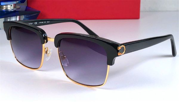 

new fashion designer sunglasses 0132 retro half frame square frame simple popular classic style uv400 outdoor eyewear, White;black