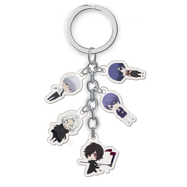 

tokyo ghoul keychain qs sasaki haise cartoon anime acrylic pendant key ring, Silver