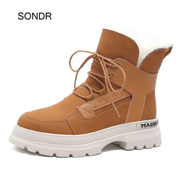 

2019 обуви женщина snow boots натуральной кожи мода зима дама теплые сапоги lady обувной плюшевые женский botas mujer с fur, Black