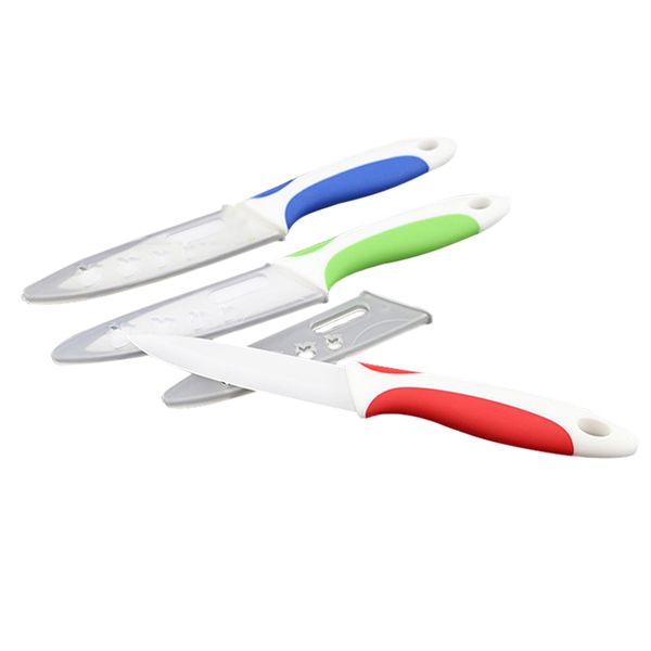 

3/4/5 дюймов белый красочные ручки керамические кожура кухонные ножи кухонный инструмент керамические ножи высокое качество