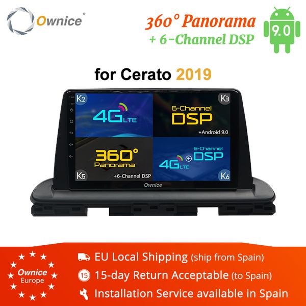 

ownice android 9.0 octa 8 core car dvd for kia cerato 2018 2019 k5 k6 360 panorama optical gps navi car video radio player