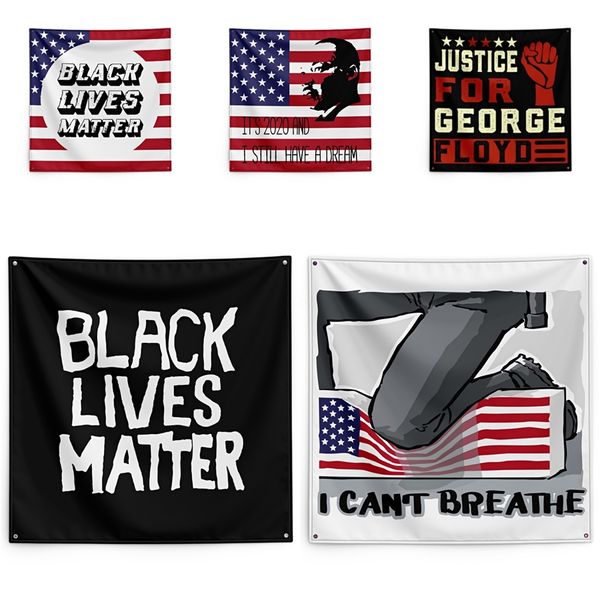 

justice for george floyd printing tapestry black lives matter household wall banner 150*150cm #qa82752